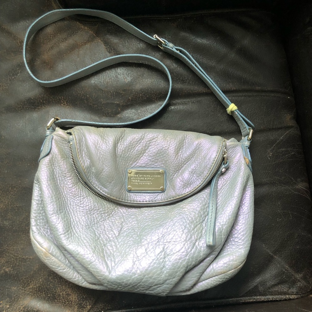 Marc by Marc Jacobs Classic Q Natasha Metalic Lilac Leather Crossbody Bag